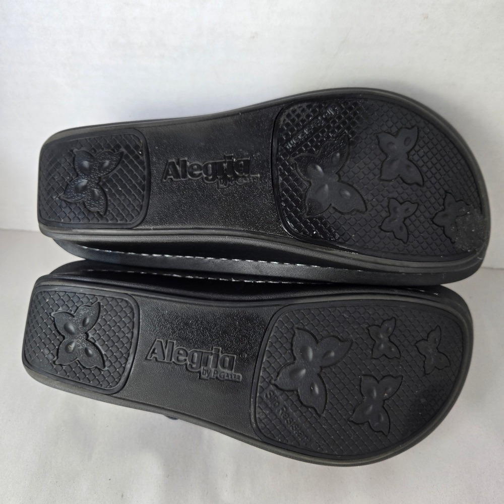 Alegria Size 6 Paloma Mary Jane Metallic Leather Button Embossed Clogs #1306 - Picture 8 of 11